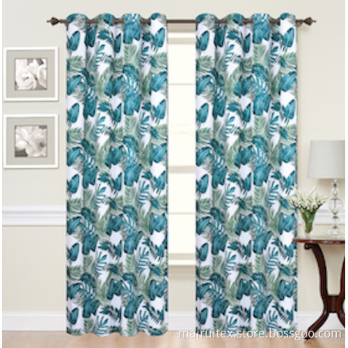 100% Polyester Linenlook Blackout Printing Curtains Panel